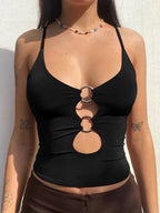 Hollow Out Backless Crop Top