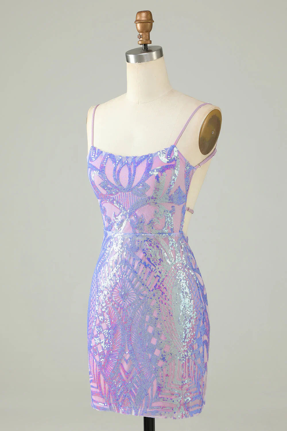Vestido de Homecoming de Tirantes con Entrecruzado
