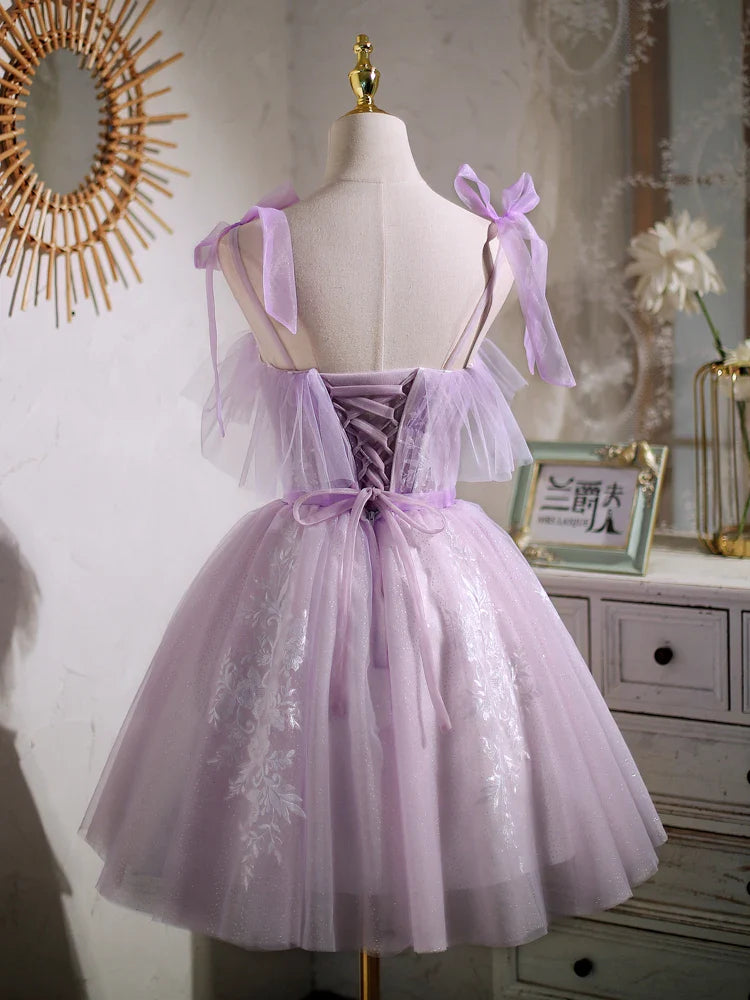 Kurzes A-Linien-Abschlussballkleid mit Band