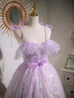 Kurzes A-Linien-Abschlussballkleid mit Band