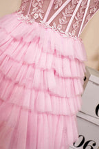 Trägerloses Homecoming-Kleid mit Herz-Ausschnitt und Lagenrock