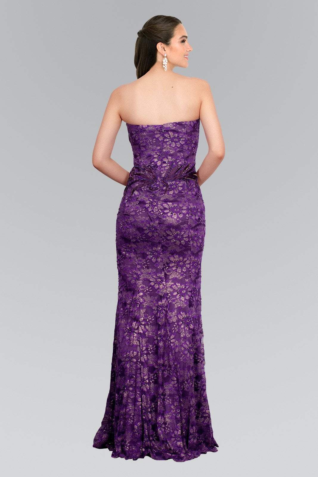 Sweetheart Neck Purple Lace Prom Dresses with Beaded Bodice and Embroidery Accents