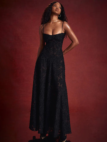 A-line Lace Backless Vacation Dress