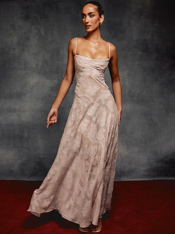 A-line Lace Backless Vacation Dress