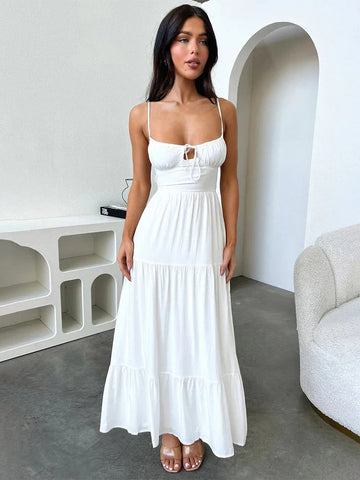 Elegante vestido de fiesta de corte A con vendaje