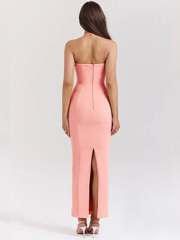 Elegante vestido maxi ajustado para vacaciones
