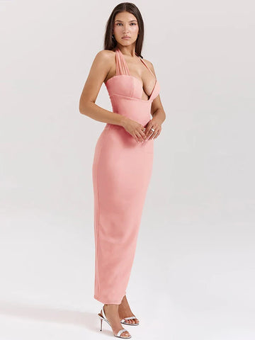 Elegante vestido maxi ajustado para vacaciones