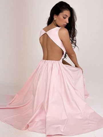 Elegante vestido plisado de fiesta en forma de A