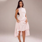 Elegant Pleated A-line Vacation Dress