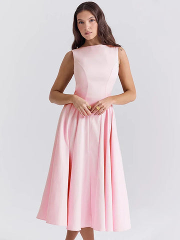 Elegante vestido plisado de fiesta en forma de A