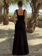Elegantes, plissiertes Maxi-Urlaubskleid in A-Linie