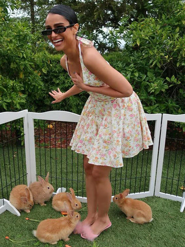 Vestido de vacaciones elegante con estampado en forma de A
