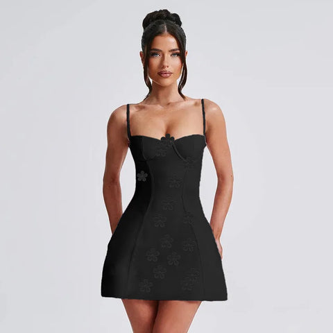 Vestido de vacaciones floral ajustado y entallado de corte A