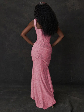Jacquard Off Shoulder Mermaid Vacation Dress