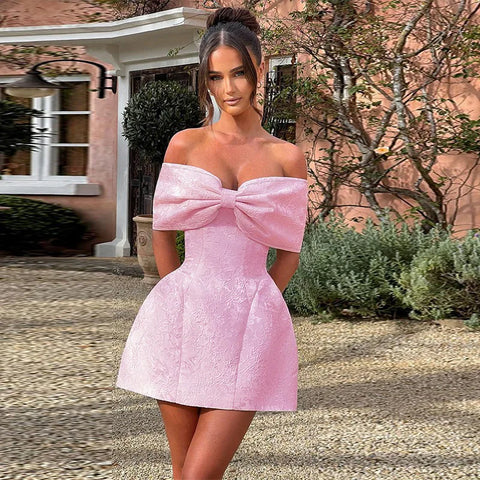 Jacquard Waist Wrap A-line Vacation Dress