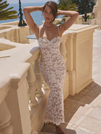 Lace Slim Bodycon Maxi Vacation Dress