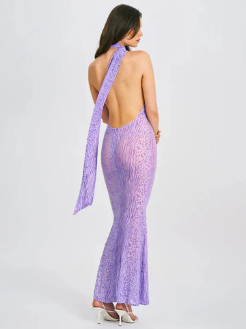 Leopard Print Mesh Vacation Dress