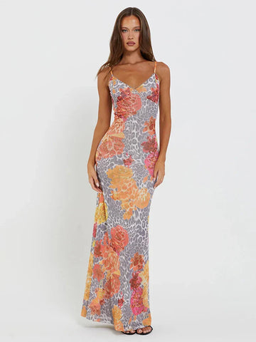 Leopard Print Slim Bodycon Vacation Dress