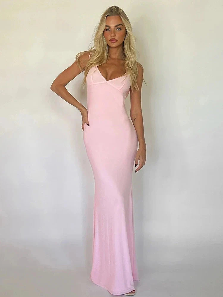 Vestido maxi de vacaciones ajustado estilo sirena