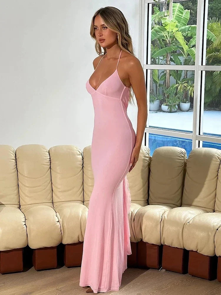 Vestido maxi de vacaciones ajustado estilo sirena