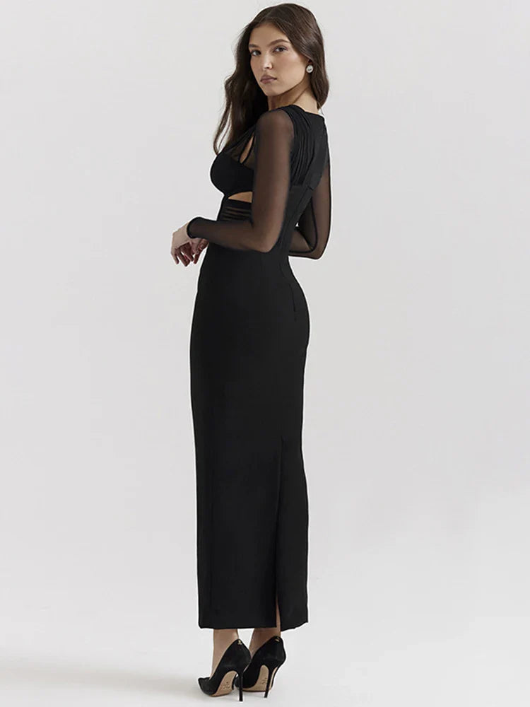 Mesh Patchwork Slim Bodycon Vacation Dress