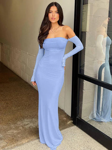 Mesh Slim Bodycon Maxi Vacation Dress