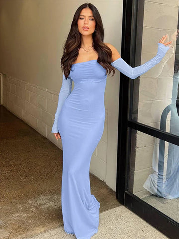 Mesh Slim Bodycon Maxi Vacation Dress