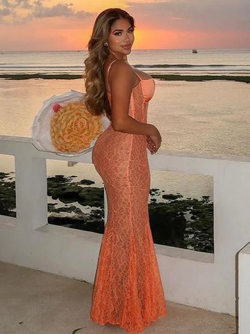 Perspective Lace Maxi Vacation Dress
