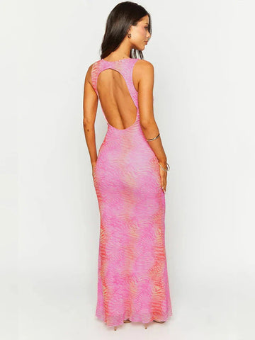 Vestido maxi elegante para vacaciones con estampado