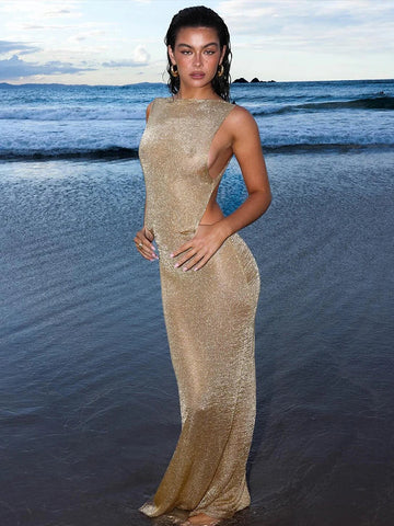 Sparkle Glitter Slim Vacation Dress