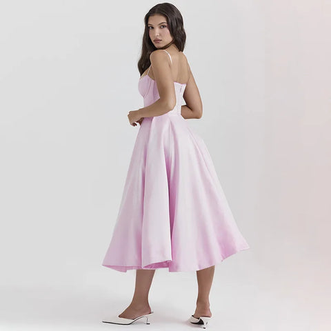 Vestido de vacaciones elegante de corte A sin tirantes