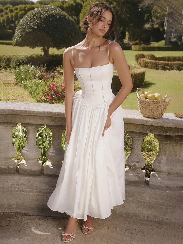 Waist Wrap Elegant A-line Vacation Dress