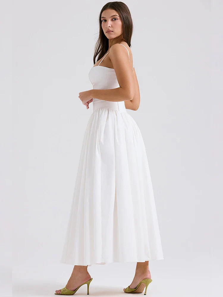 Vestido elegante de vacaciones en forma de A con cintura cruzada