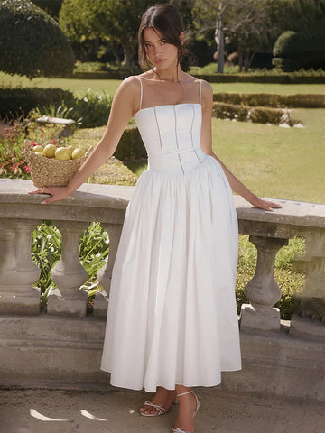 Waist Wrap Elegant A-line Vacation Dress