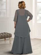 Vestidos de madre de la novia con tirantes finos, corte princesa/A y chaqueta 