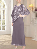 Langes Glitzer-Mesh-Kleid mit neuartigem asymmetrischem Überwurf-Oberteil 
