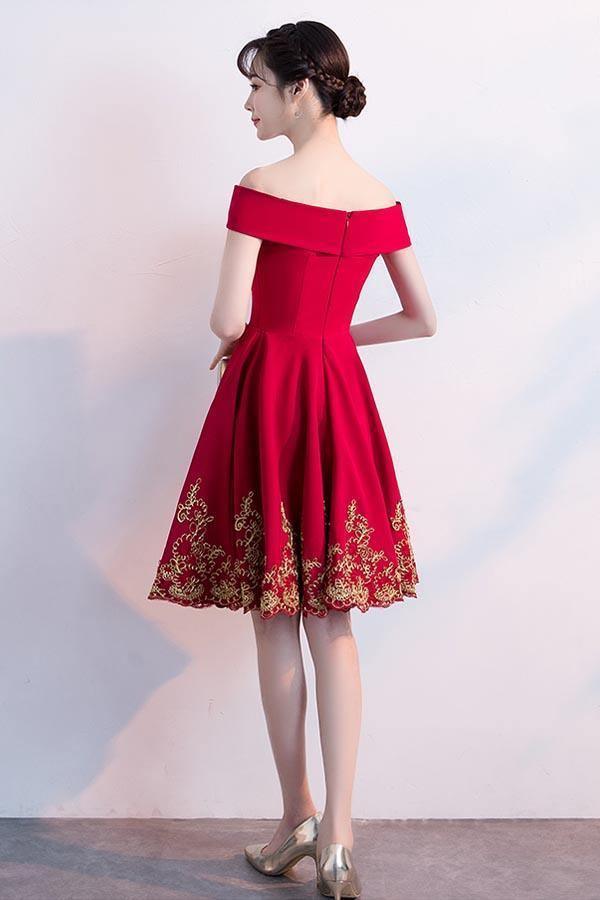 A-Linie Off-Shoulder Homecoming-Kleider mit Spitzenapplikationen