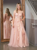 Vestido de fiesta largo negro de corte A con un solo hombro y apliques