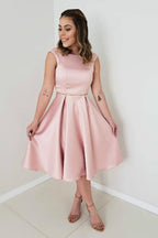 A-Linien Satin Trägerloses Kurzes Abschlussballkleid Heimkehrkleid