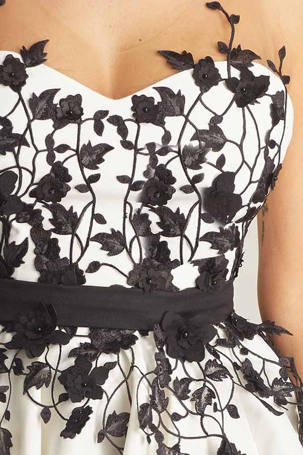 A-Line Scoop Short Homecoming Prom Dress with Appliques