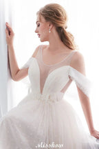 A-line Sleeveless Floor Length Lace Wedding Dress