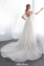 A-line Sleeveless Floor Length Lace Wedding Dress