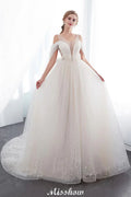 A-line Sleeveless Floor Length Lace Wedding Dress