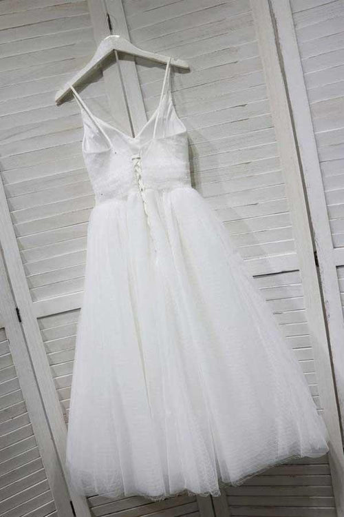 A-Line Spaghetti Straps Homecoming/Prom Dress with Tulle