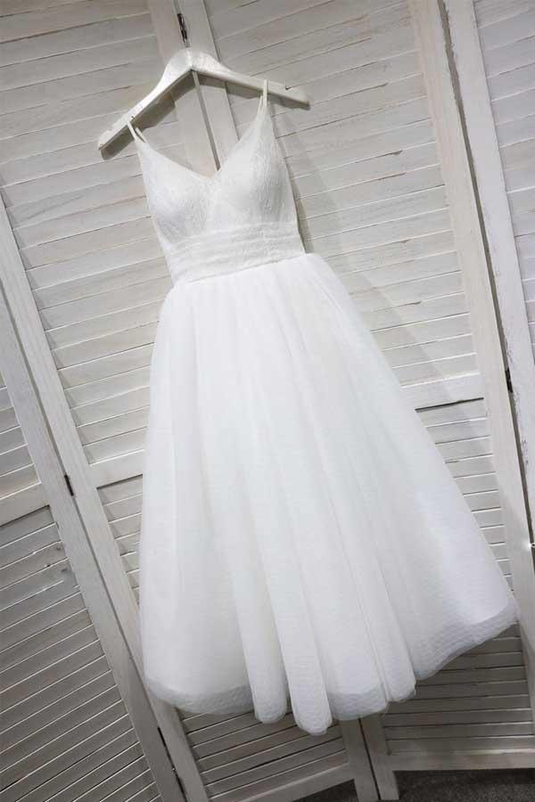 A-Line Spaghetti Straps Homecoming/Prom Dress with Tulle