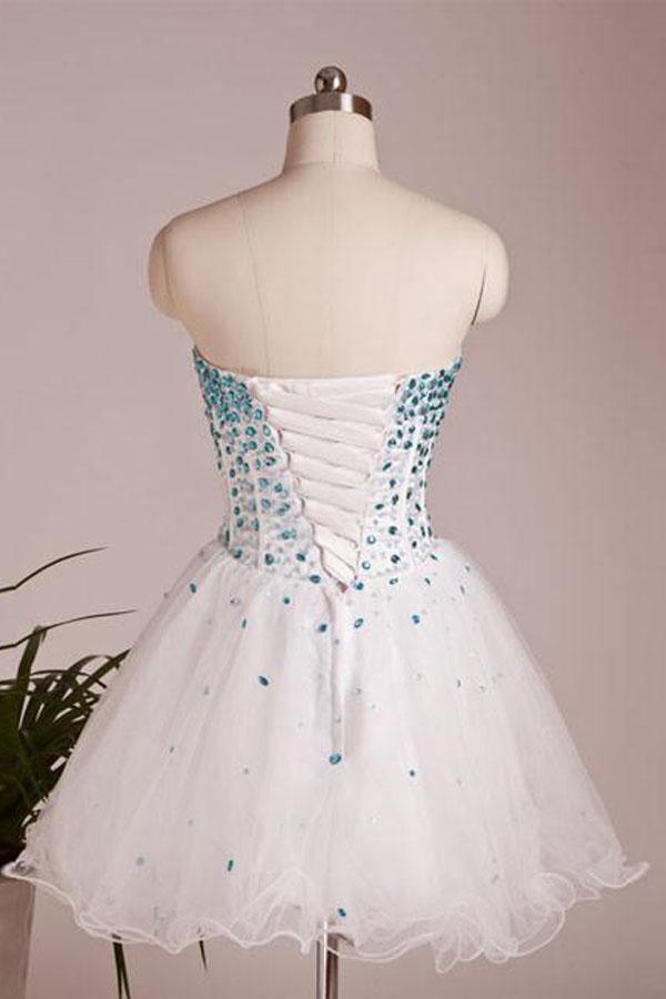 Kurzes Abschlussballkleid mit herzförmigem Ausschnitt und A-Linie, kurze Heimkehrkleider