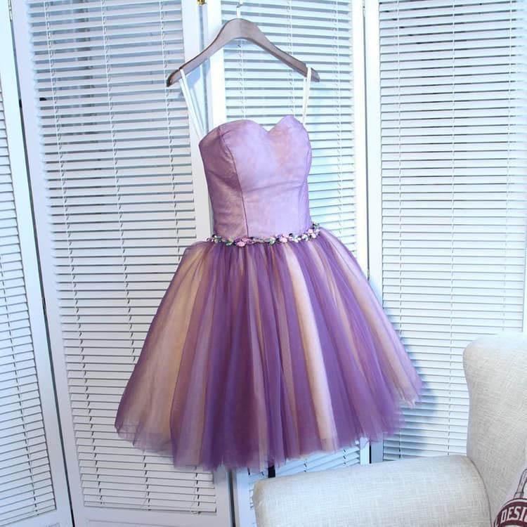 Vestidos de regreso a casa bonitos de tul con escote corazón en línea A, minivestido de fiesta de graduación