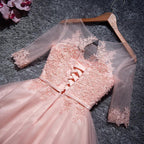 A-line Tulle Homecoming Dresses Scoop Short/Mini Prom Dresses