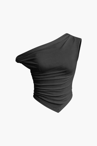 Camiseta fruncida asimétrica Alla Solid Twist 