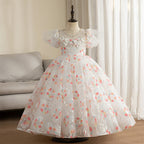 Kommunionkleid für Mädchen, elegantes, bauschiges Kleid für Blumenmädchen, festliches Prinzessinnenkleid für Tauffeiern 
